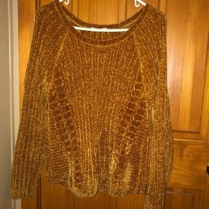 Yellow chenille sweater